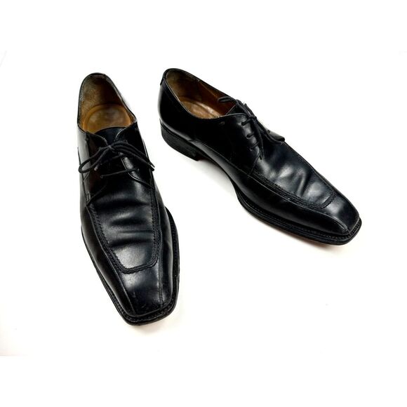 Salvatore Ferragamo Square Toe Derby Mens 8.5 D Black Leather Dress Shoes Oxford main image 16